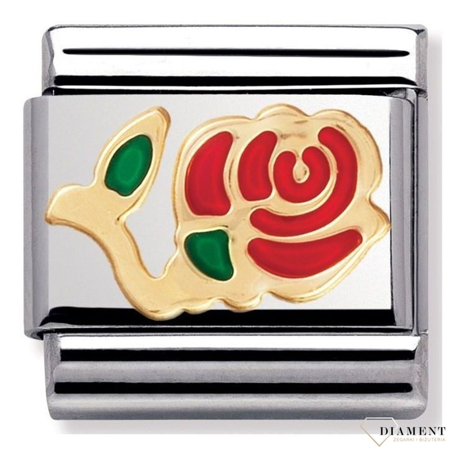 Nomination - Link 18K zawieszka złoto 'Czerwona róża' 030214 01 biżuteria nomination nomination zawieszki nomination baza.jpg